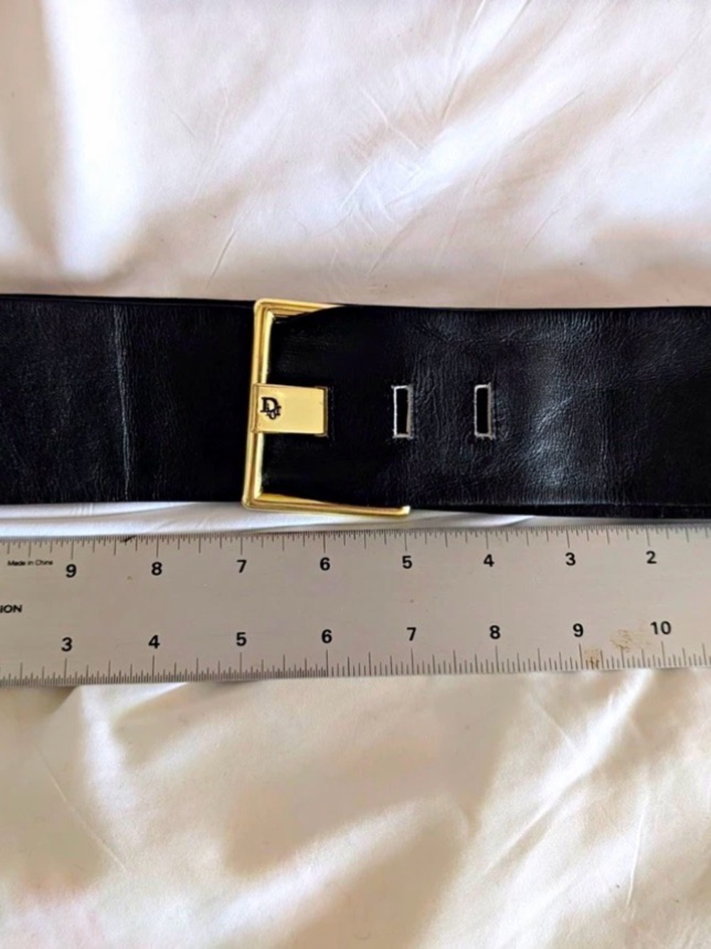 Vintage Christian Dior Leather Belt Size Medium Waist 26-28